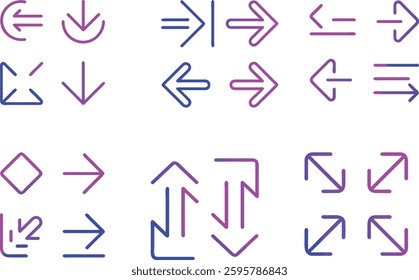 ARROW ICON SET, LEFT RIGHT, UP DOWN ARROW ICON.