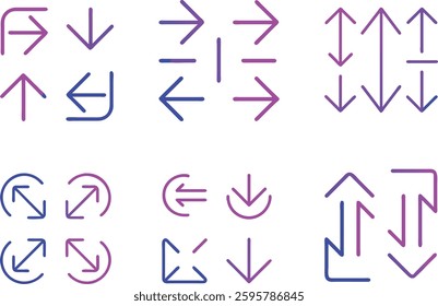ARROW ICON SET, LEFT RIGHT, UP DOWN ARROW ICON.