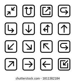 Arrow icon set with line style perfect for web, logos, games, apps and presentation templates.

 