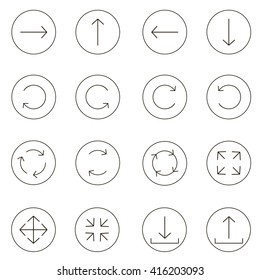 Arrow Icon Set. Linear style.