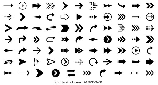 Arrow icon set. Modern simple arrows. Vector illustration.