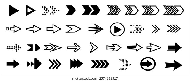 Arrow icon set. Modern simple arrows. Vector illustration.