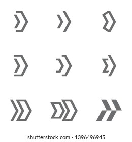 Arrow icon set Next sign. Vector