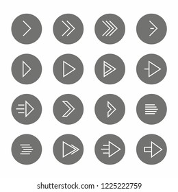 Arrow icon set next symbol vector in thin line style.