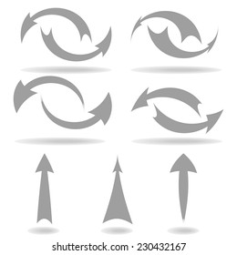 arrow icon set on white background vector