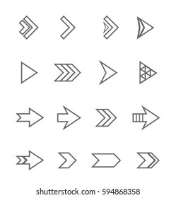 Arrow icon set on white background vector illustration