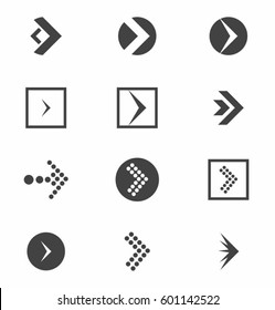 Arrow icon set on white background vector illustration