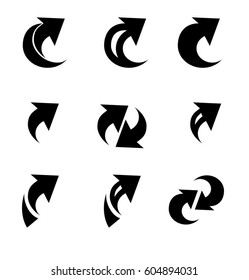 Arrow icon set on white background vector illustration