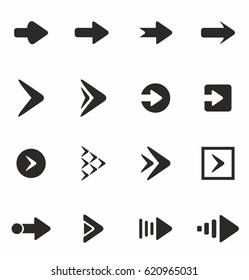 Arrow icon set on white background vector illustration