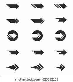 Arrow icon set on white background vector illustration