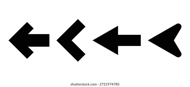 arrow icon set, arrow pointing icon set, left side arrow direction head and cursor arrow icon set, black and white arrows icon set,