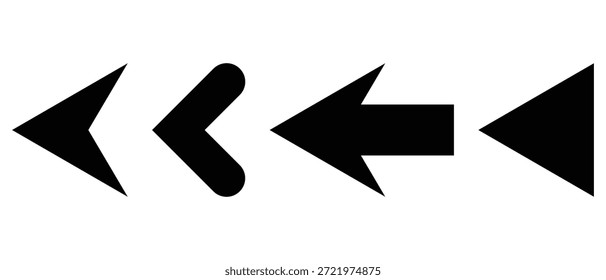 arrow icon set, arrow pointing icon set, left side arrow direction head and cursor arrow icon set, black and white arrows icon set,