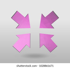 Arrow icon set. polygonal arrows. colorful arrow shape in modern polygonal crystal style on white background. Vector illustration for holiday patriotic design. For party poster, greeting card, banner