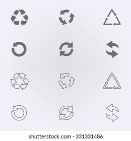 Arrow Icon Set Or Recycle Symbol . Vector Illustration