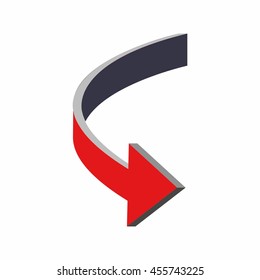 Arrow Icon Set in Red and Black Color - Illustration