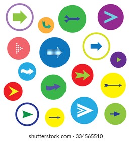 Arrow icon set, rounded vector sign. 