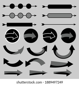 Conjunto de iconos de flecha con sombra