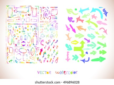 Arrow icon set. Sign color web icon on white background. Colorful arrows set