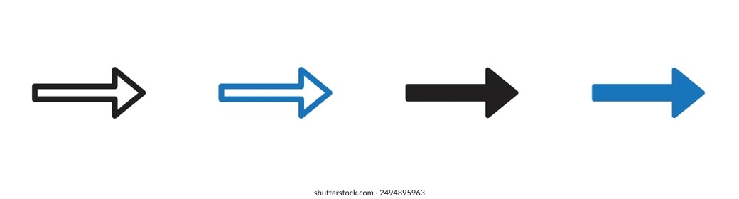 Arrow icon set sign set in outline style graphics design