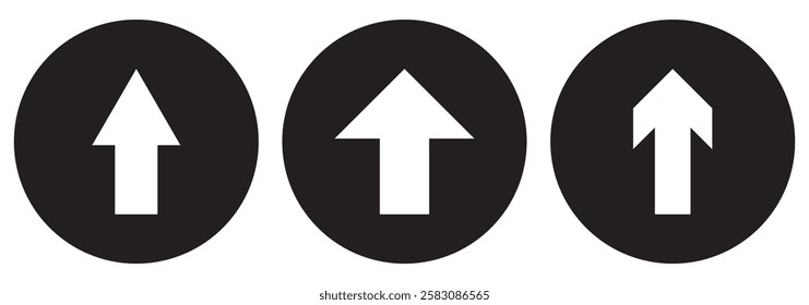 Up Arrow icon set, arrow signs. Black arrows icons. Different cursor arrow direction symbols design eps 10
