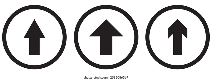 Up Arrow icon set, arrow signs. Black arrows icons. Different cursor arrow direction symbols design eps 10