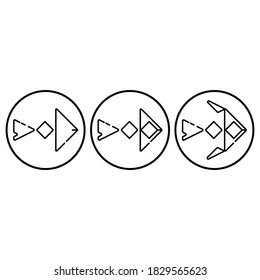 Arrow icon set. for sign/symbol or icon