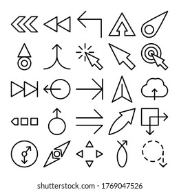 Arrow icon set. Simple vector illustration pack