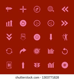 arrow icon set with target, up arrow and growing graph vector illustration
