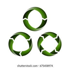 Arrow icon set. Template for your business presentation, three circle arrows shape. (info graphics)