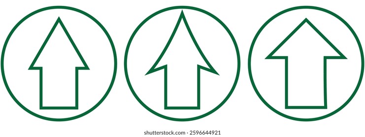up arrow icon set. This rounded flat symbol. Rounded arrow up icons. grow arrow. vector design eps 10 
