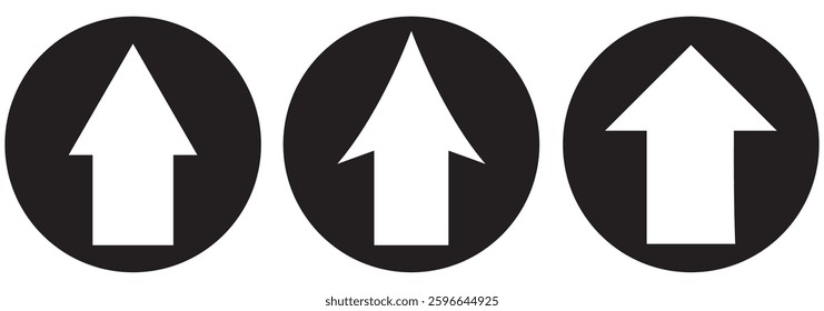 up arrow icon set. This rounded flat symbol. Rounded arrow up icons. grow arrow. vector design eps 10 