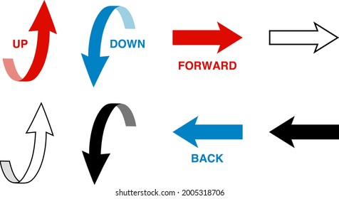 Arrow icon set (up, down, forward, back)