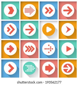 Arrow icon set. Vector.