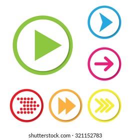 Arrow icon set. Vector.