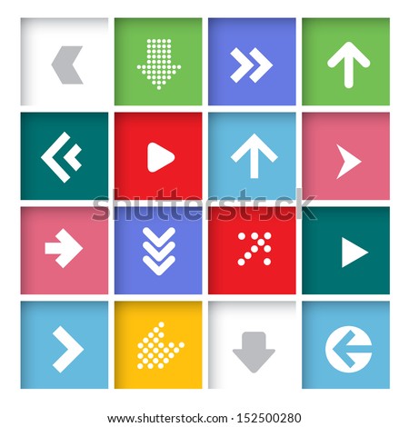 Arrow icon set. Vector.