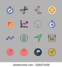 arrow icon set. vector set about guide, line chart, wrong way and levels icons set.