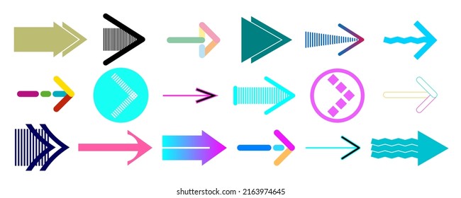 Arrow icon. Set of vector arrows.