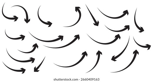 Conjunto de iconos de flecha, Vector de iconos de flecha . Vector de icono de flecha negra larga hacia arriba. flecha que apunta hacia arriba.