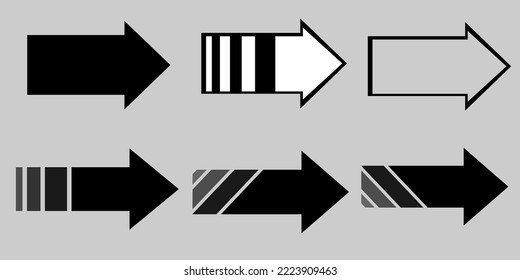 Arrow Icon Set. Vector collection of arrows. Modern simple arrow. Vector illustration