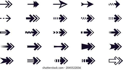 Diseño vectorial de conjunto de iconos de flecha 