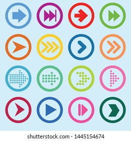 Arrow icon set. Vector. Flat design paper arrow icon vector template design element set. 