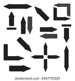 Arrow icon set vector flat design illustration