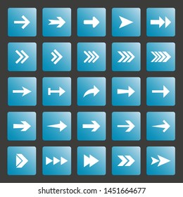 Arrow icon set. Vector illustration, flat design.