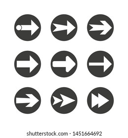 Arrow icon set. Vector illustration, flat design.