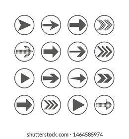 Arrow icon set. Vector illustration, flat design.