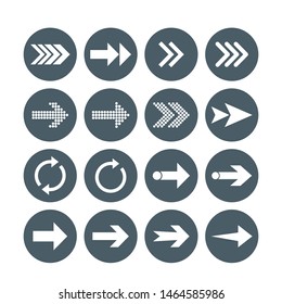 Arrow icon set. Vector illustration, flat design.