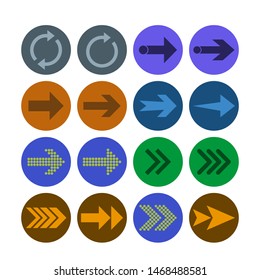 Arrow icon set. Vector illustration, flat design.