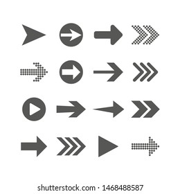 Arrow icon set. Vector illustration, flat design.