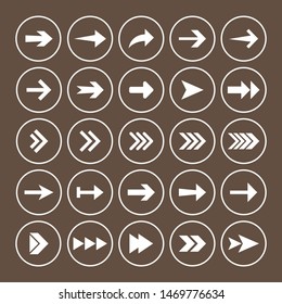 Arrow icon set. Vector illustration, flat design.