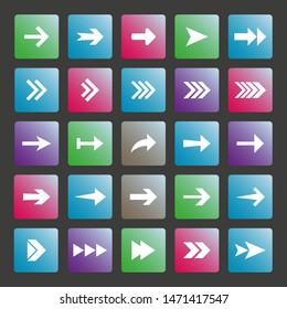 Arrow icon set. Vector illustration, flat design.
